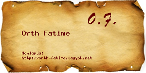 Orth Fatime névjegykártya