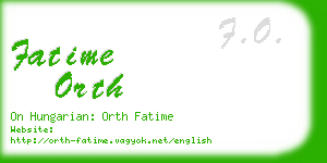 fatime orth business card